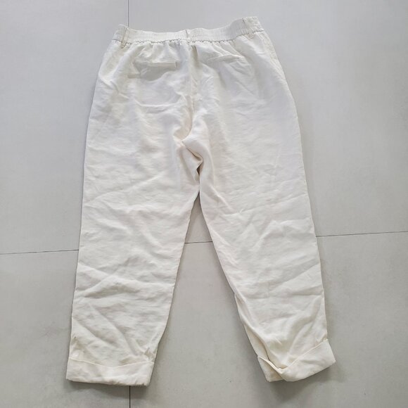A New Day Off White Cuffed Ankle Trouser Pants with Back Elastic Waistband  16R - Picture 9 of 9